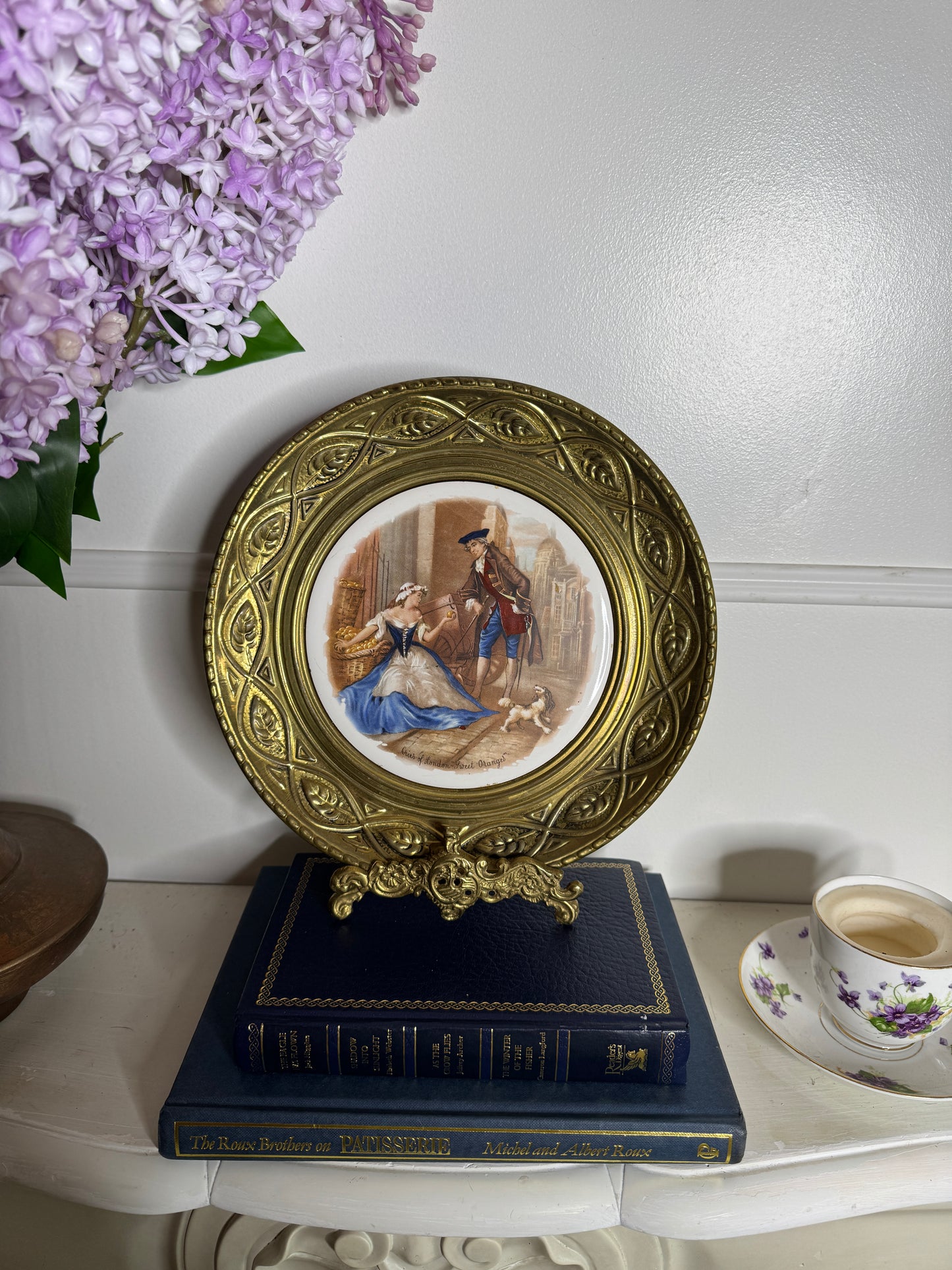 Vintage Brass & Ceramic Victorian Wall Plate – “Cries of London” Made in England