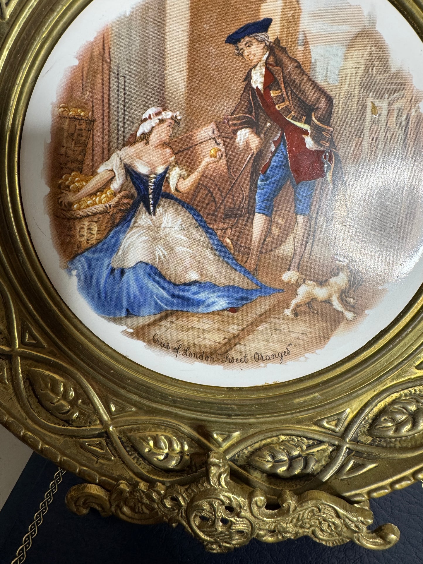 Vintage Brass & Ceramic Victorian Wall Plate – “Cries of London” Made in England