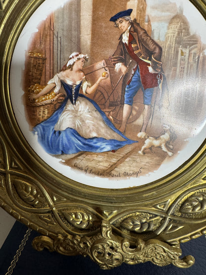 Vintage Brass & Ceramic Victorian Wall Plate – “Cries of London” Made in England