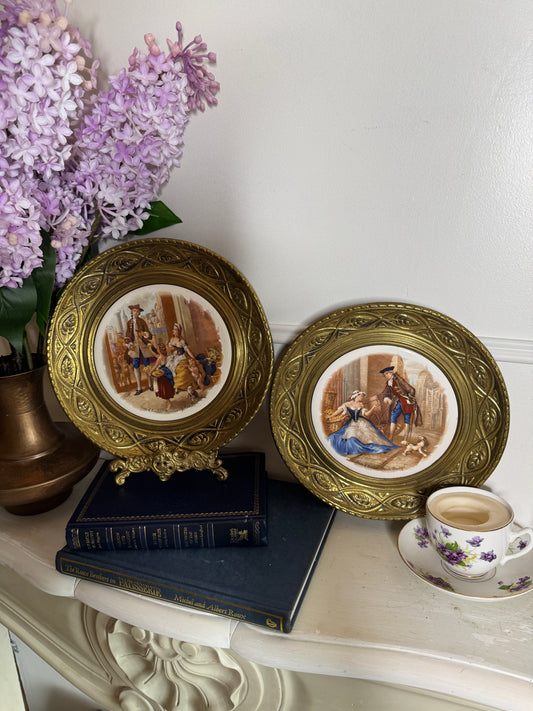 Vintage Brass & Ceramic Victorian Wall Plate – “Cries of London” Made in England