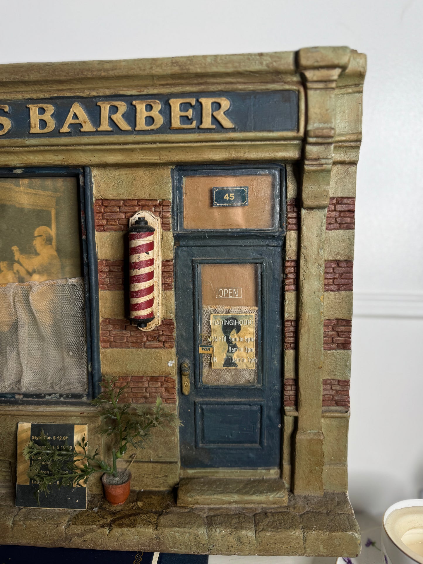 Michael Garman “Tony’s Barber” Cityscape Diorama – Limited Edition 1 of 2,500