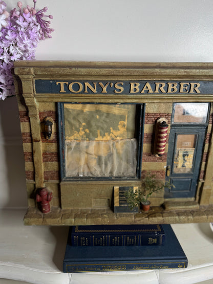 Michael Garman “Tony’s Barber” Cityscape Diorama – Limited Edition 1 of 2,500