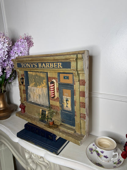 Michael Garman “Tony’s Barber” Cityscape Diorama – Limited Edition 1 of 2,500