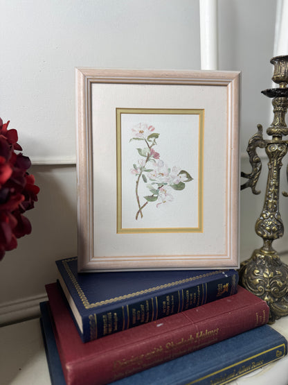 Vintage Floral Print in Pink Frame