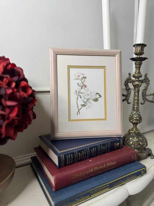 Vintage Floral Print in Pink Frame