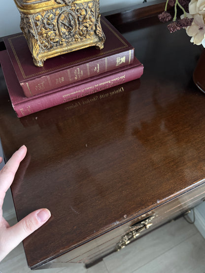 Vintage Walnut Tallboy Chest of Drawers – 5 Drawer with Layered Curved Legs | English Manor