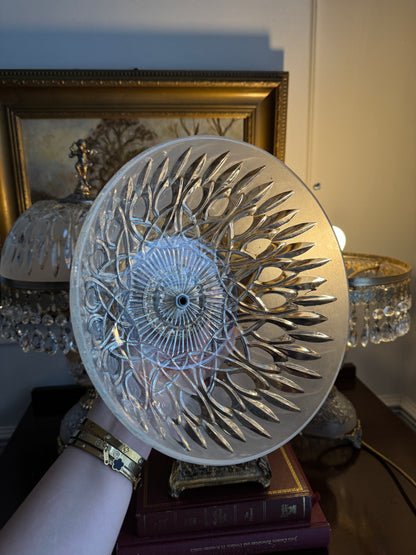 Vintage Italian Crystal Boudoir Lamps Pair – Hollywood Regency Cherub Nightstand 1940s