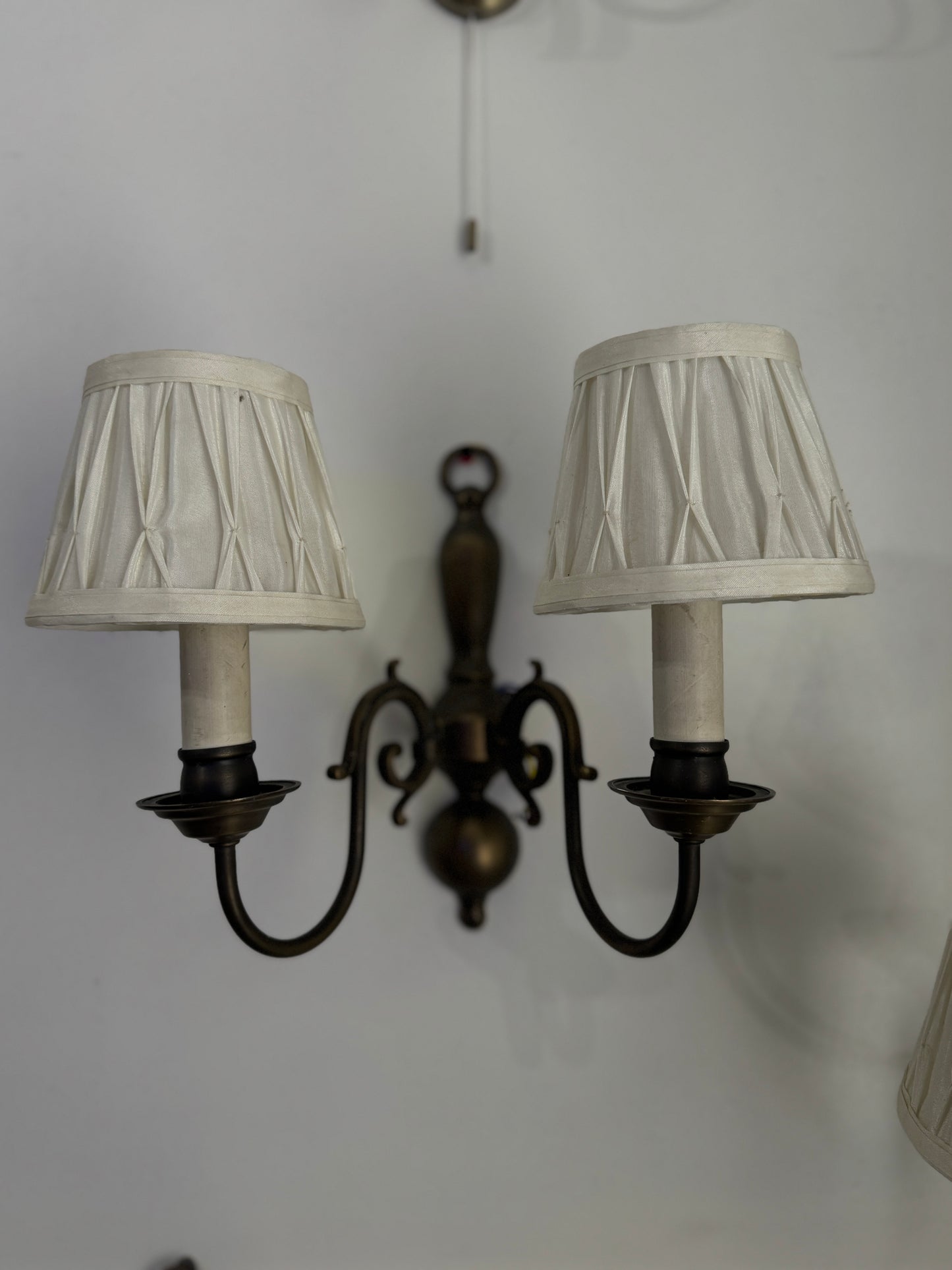 Antique Brass 2-Arm Heavy Solid Wall Lights – French Country Style