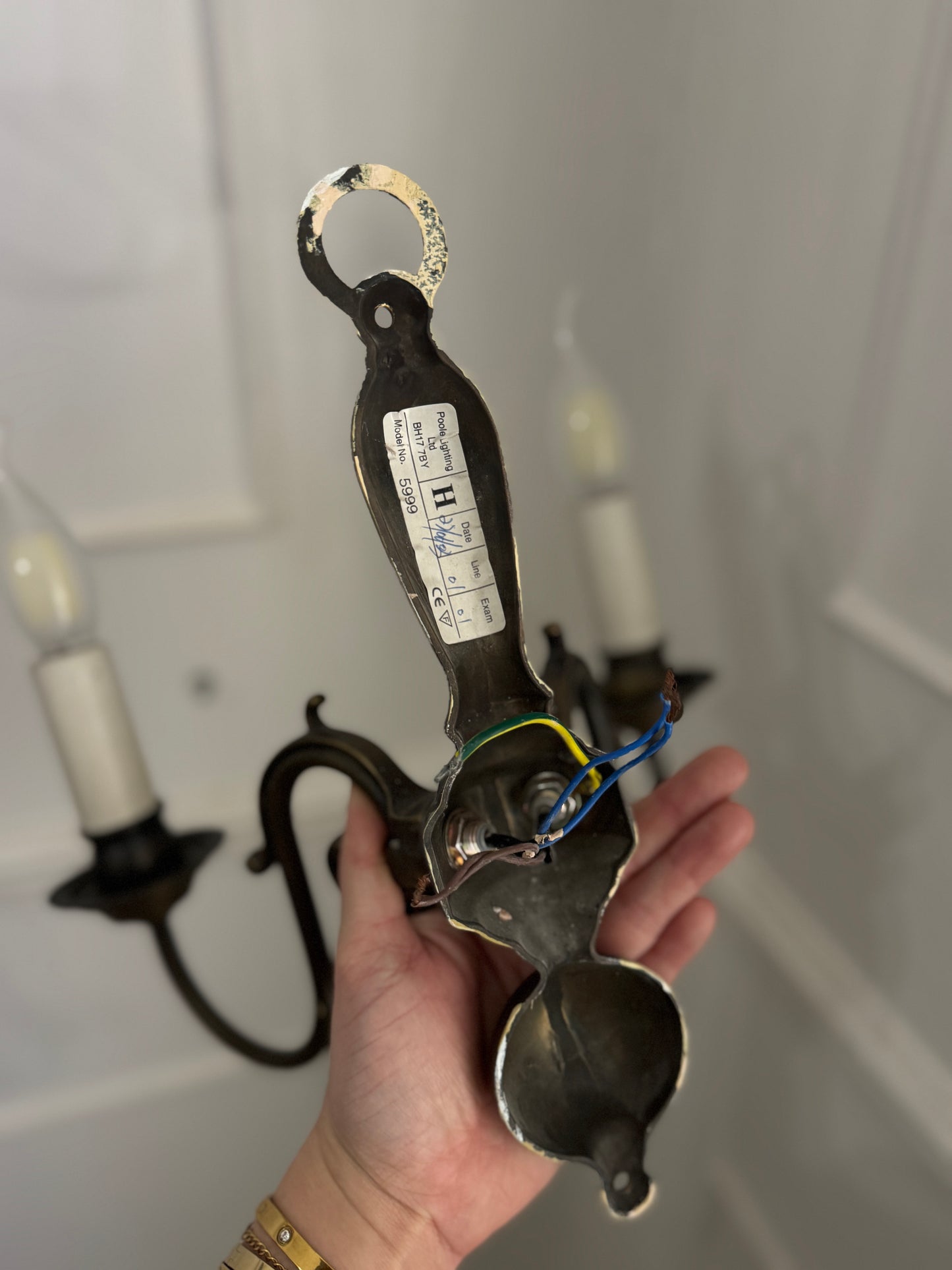 Antique Brass 2-Arm Heavy Solid Wall Lights – French Country Style