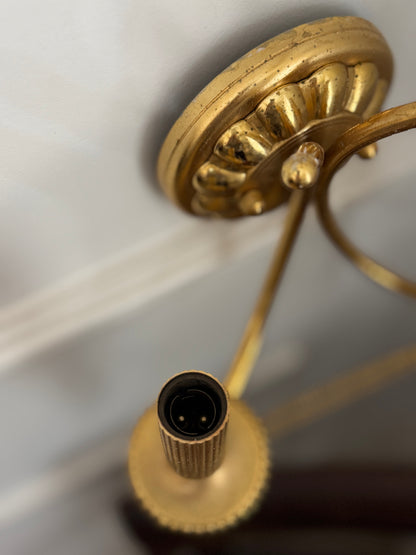 Vintage 1960s Gaetano Sciolari Hollywood Regency Gilt Brass Wall Sconces