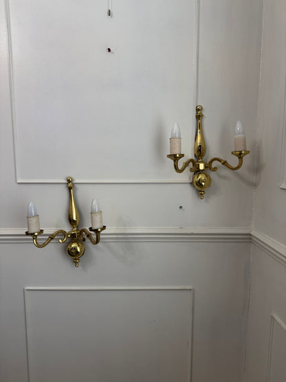 Elegant Vintage Solid Brass Wall Lights– Classic Double Arm Design