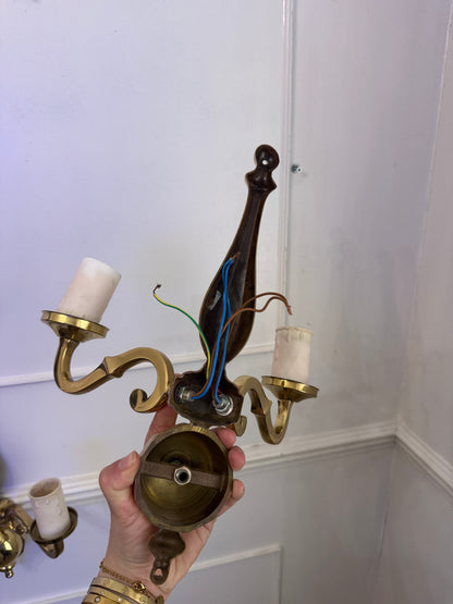 Elegant Vintage Solid Brass Wall Lights– Classic Double Arm Design