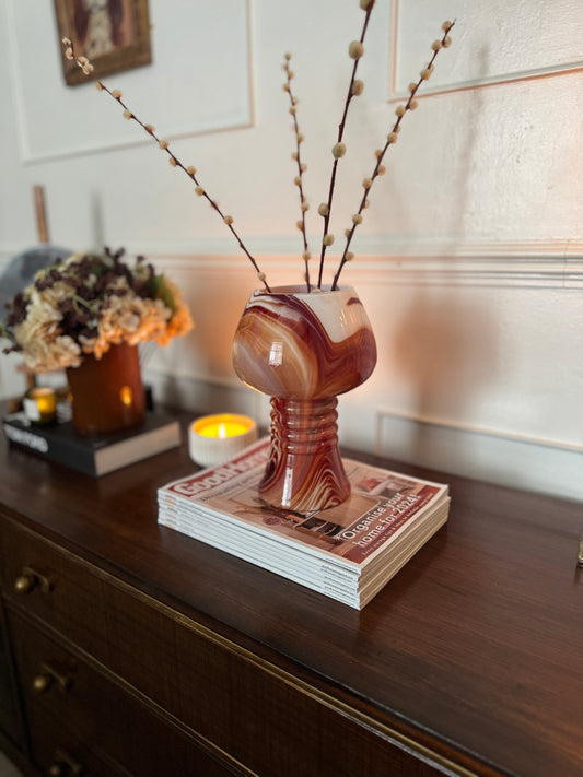 Vintage 1970s Carlo Moretti Murano Marble Glass Vase – Italian Pop Art Vase