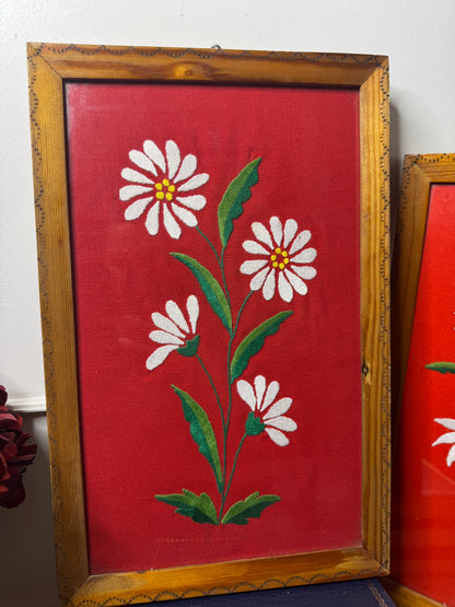 Rare 1950s Hungarian Kalocsa Matyó Embroidery Heirloom Pair