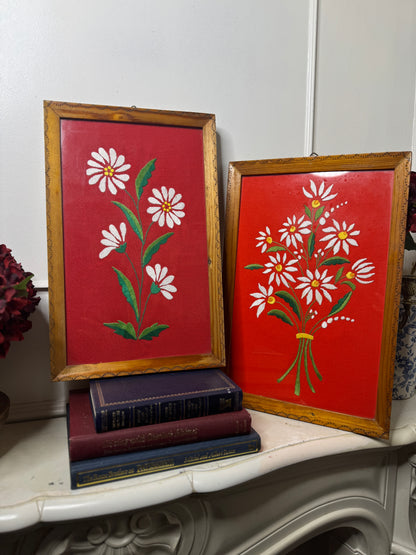 Rare 1950s Hungarian Kalocsa Matyó Embroidery Heirloom Pair