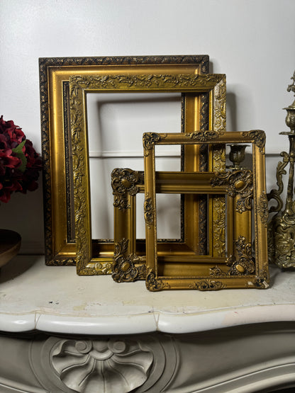Grand Hungarian Heritage Art Ensemble – Vintage Oil Painting with Ornate Gold Frames