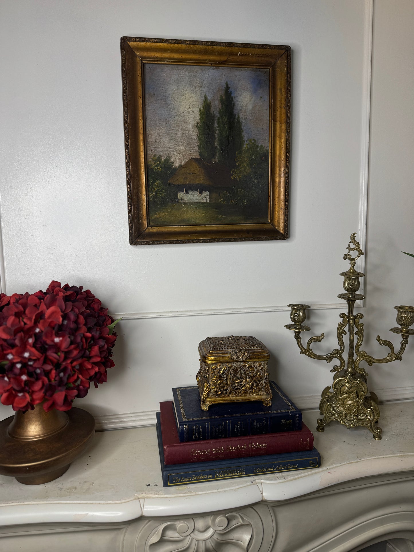 Original Signed Hungarian Oil Painting in Ornate Gold Frame