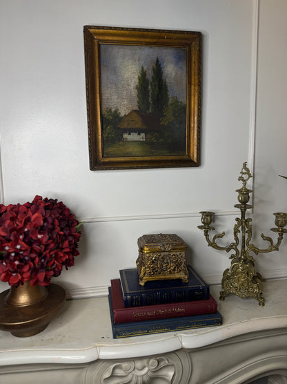 Original Signed Hungarian Oil Painting in Ornate Gold Frame