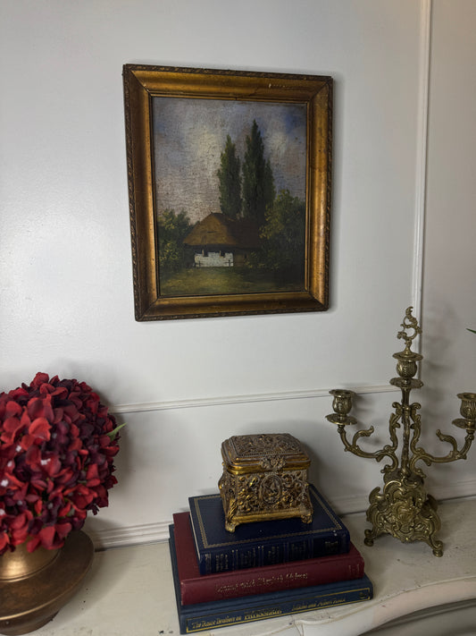 Original Signed Hungarian Oil Painting in Ornate Gold Frame