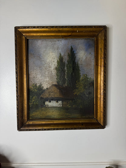 Original Signed Hungarian Oil Painting in Ornate Gold Frame