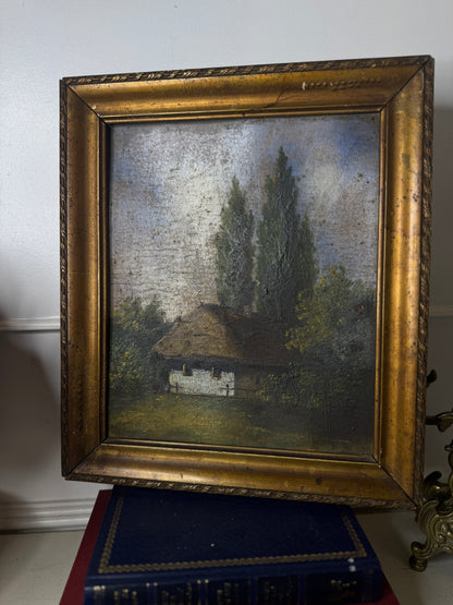 Original Signed Hungarian Oil Painting in Ornate Gold Frame