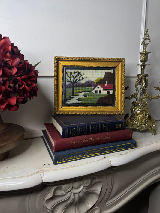 Hungarian Heritage – Rare  Goblein / Embroidery  Scene in Thick Gold Gilt Frame