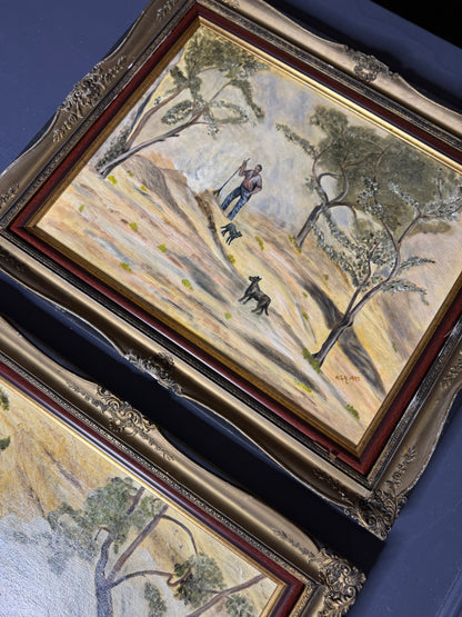 Loyal Shadows– Original Oil Painting by N.G. Reynolds in Hungarian Ornate Frames