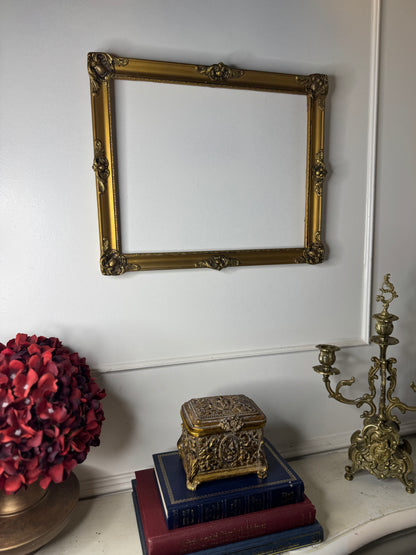 European Grandeur – Hungarian Vintage Gold Slim Gilt Chippendale Frame