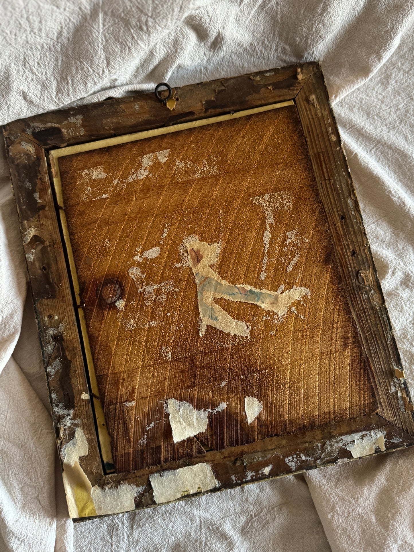 Vintage Signed Loyal Eyes, Vintage Soul Dog Painting in Gilt Frame