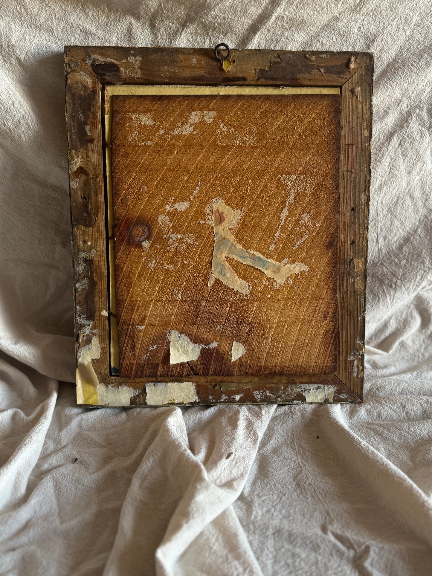 Vintage Signed Loyal Eyes, Vintage Soul Dog Painting in Gilt Frame