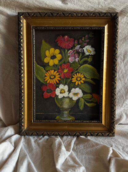 Vintage Unsigned Oil Painting in Hungarian Golden Grandeur Ornate Frame
