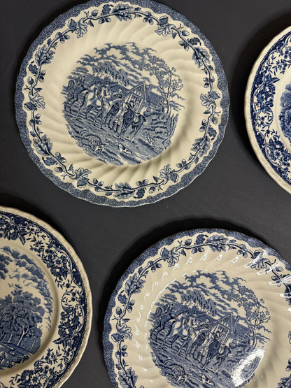 Vintage Kitchen Wall Plates : Blue & White - Willow Style English Plates