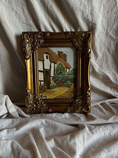 Vintage Small Oil Painting Signed by K. Broby  in Frame Nantes