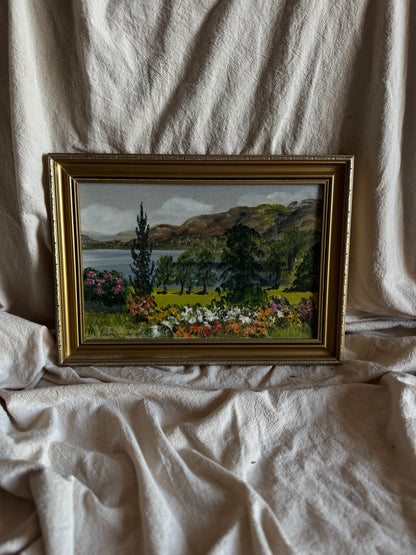Vintage Oil Painting by Mary Edmondson 1981 - Coniston from Brantwood, Lake District