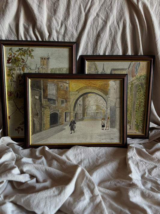 Vintage Oil Painting Gallery Set | N.G. Reynolds – Peaceful Roads & Countryside