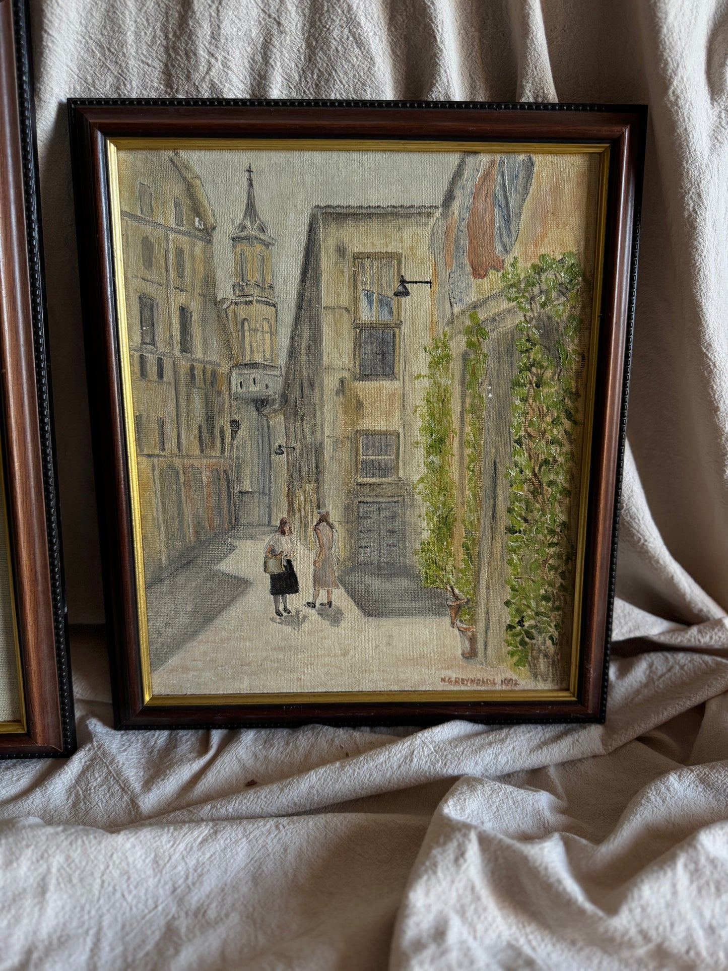 Vintage Oil Painting Gallery Set | N.G. Reynolds – Peaceful Roads & Countryside
