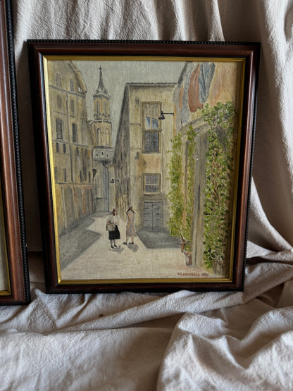 Vintage Oil Painting Gallery Set | N.G. Reynolds – Peaceful Roads & Countryside