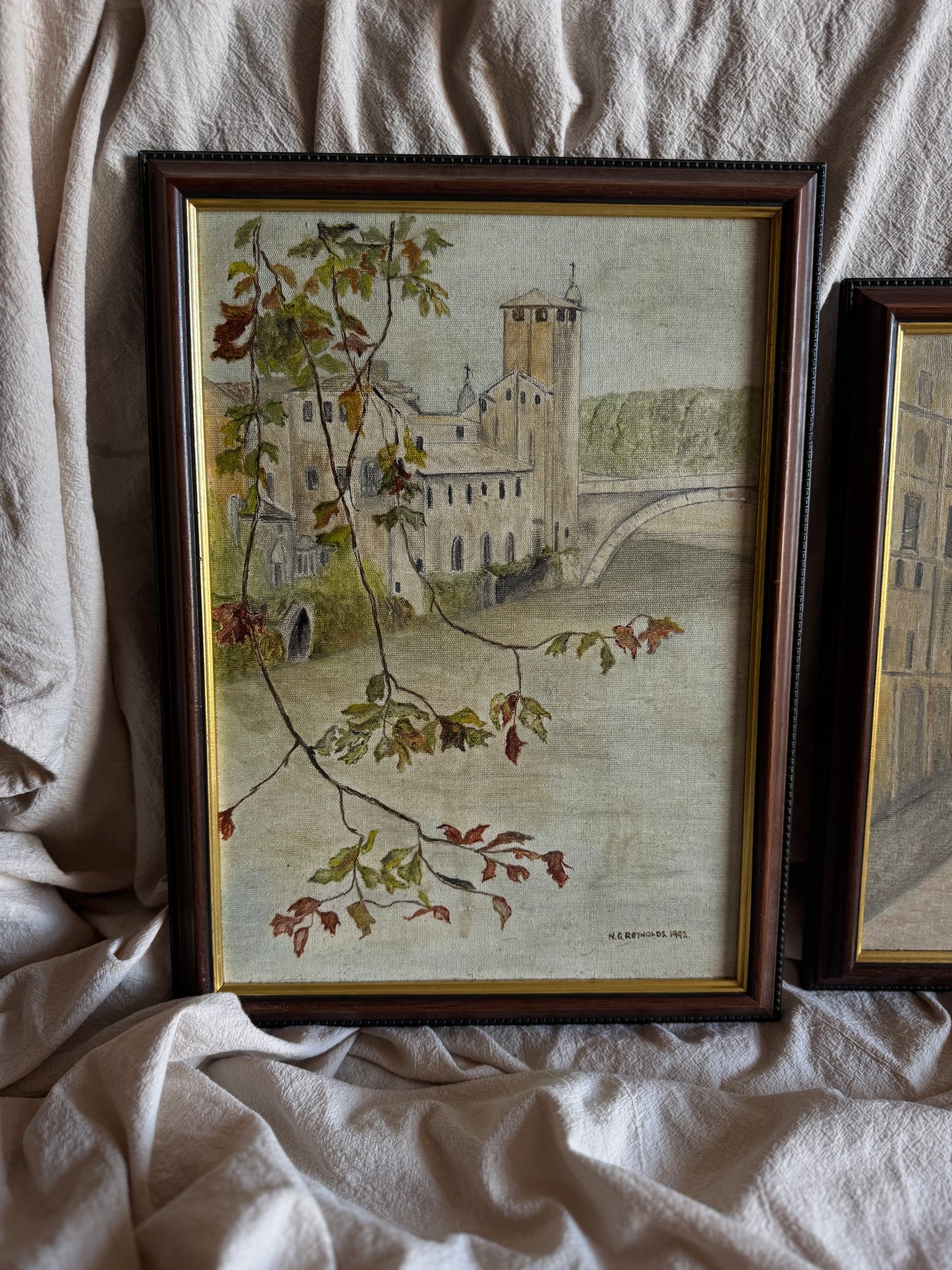 Vintage Oil Painting Gallery Set | N.G. Reynolds – Peaceful Roads & Countryside