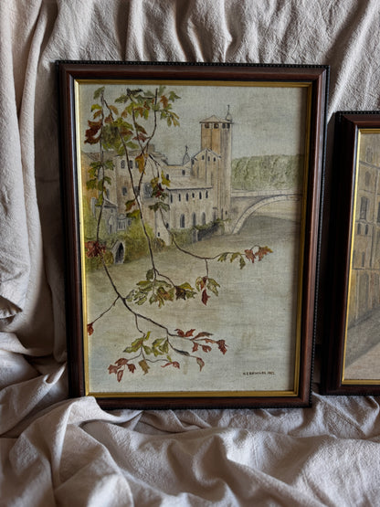 Vintage Oil Painting Gallery Set | N.G. Reynolds – Peaceful Roads & Countryside