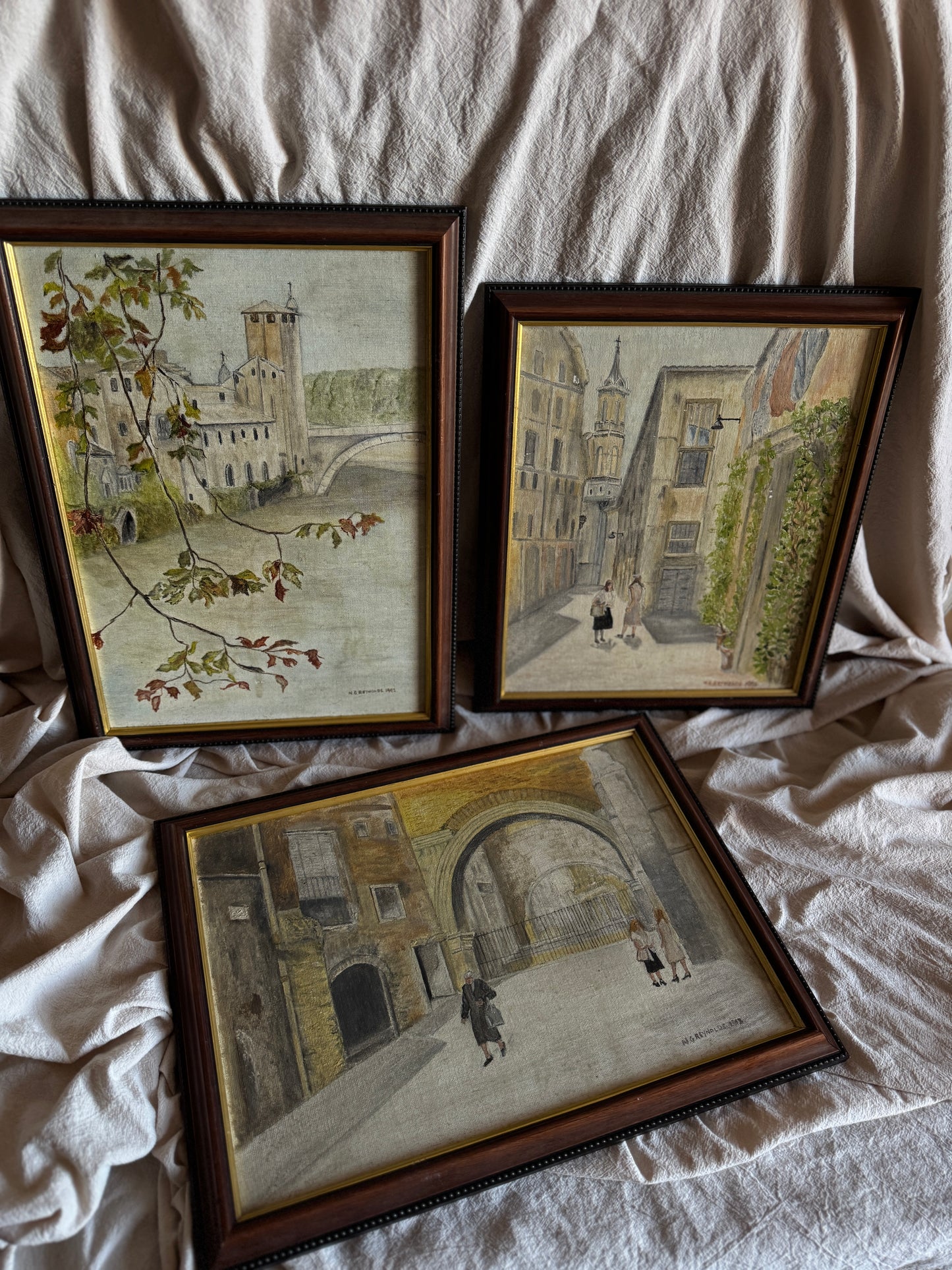 Vintage Oil Painting Gallery Set | N.G. Reynolds – Peaceful Roads & Countryside