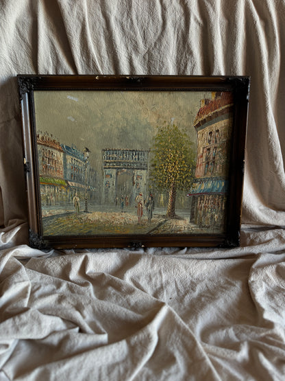Caroline Burnett Oil Paintings Collection, Signed Impressionist Art, Paris Street Scene & Ornate Framed Oils