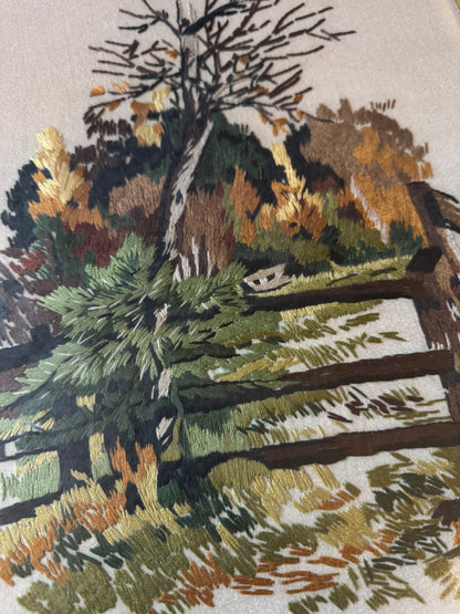 Heirloom Threads-Unique Embroidery in Wooden Frame with Hanging Chain