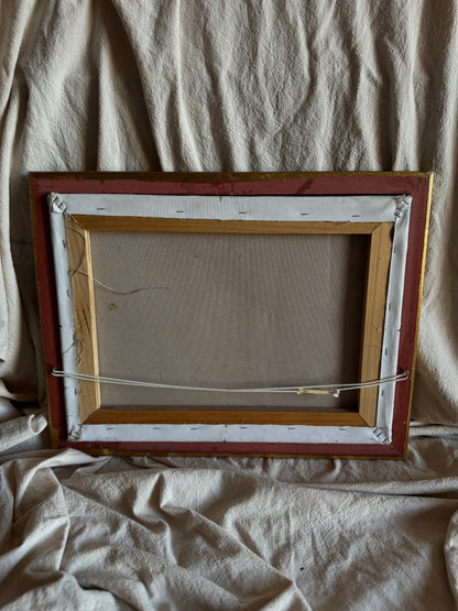 Vintage Bright Mediterranean Oil Paintings – Hand-Painted, Gilt Framed Pieces