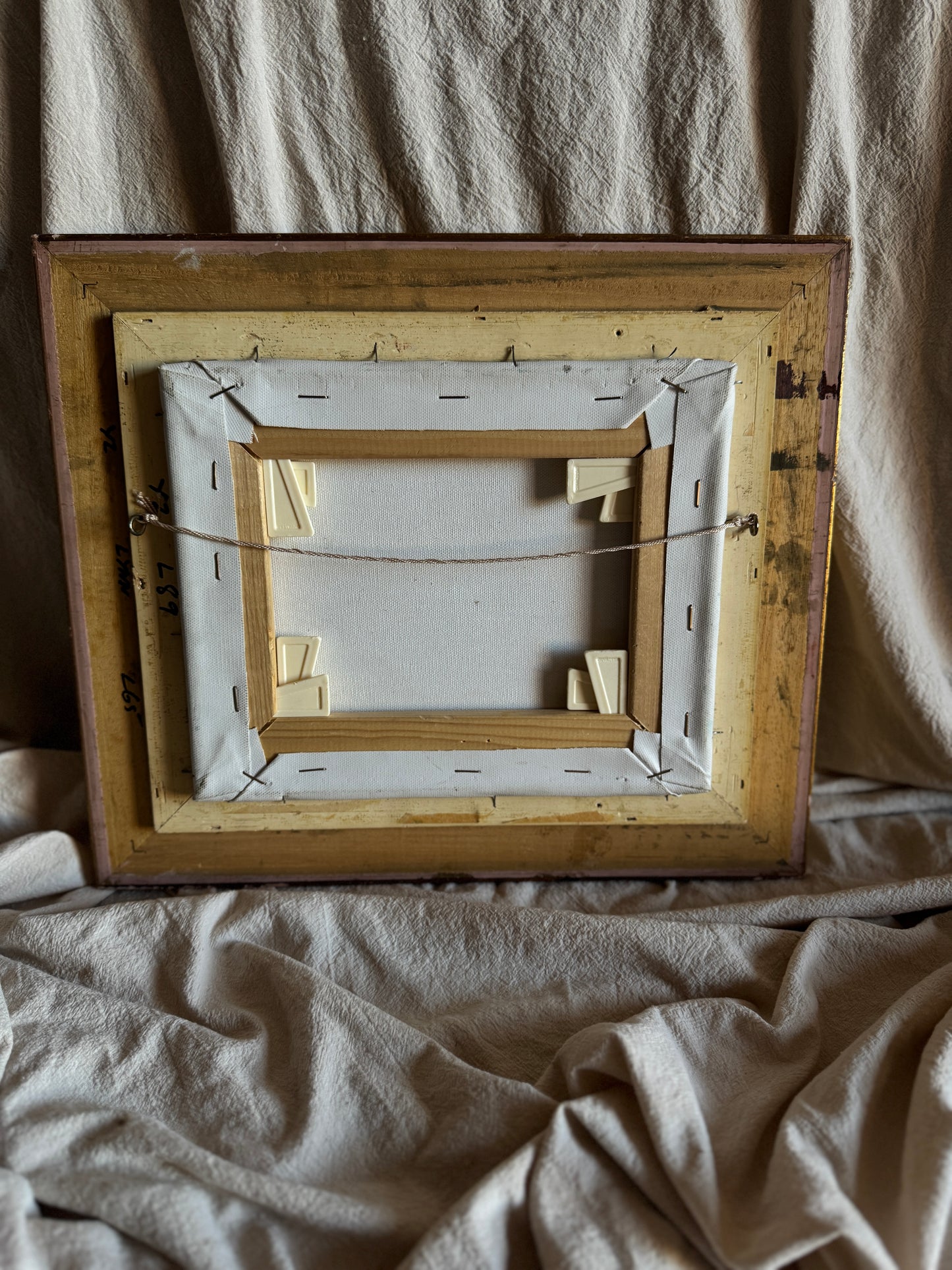 Original Artwork in Ornate Gold Gilt Frame by B. Hartley