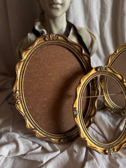Vintage Gold Gilt Ornate Oval Frames Unglazed