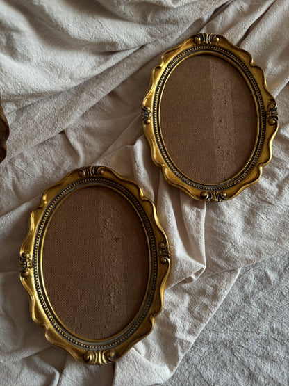 Vintage Gold Gilt Ornate Oval Frames Unglazed