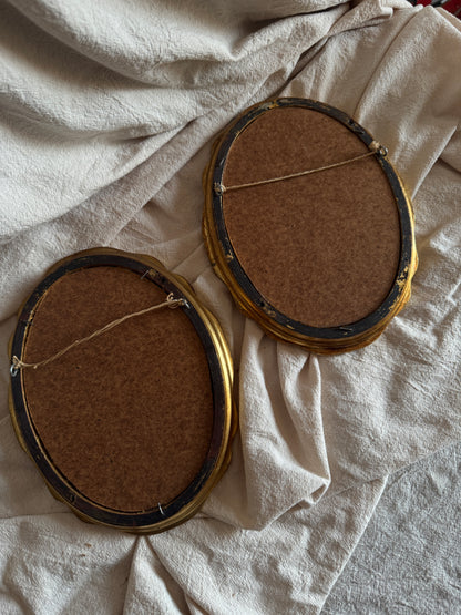 Vintage Gold Gilt Ornate Oval Frames Unglazed