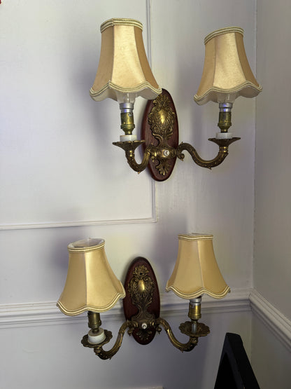 Vintage French Louis Style Solid Brass Chandelier & Wall Lights Set – 5 Arm Ceiling Light