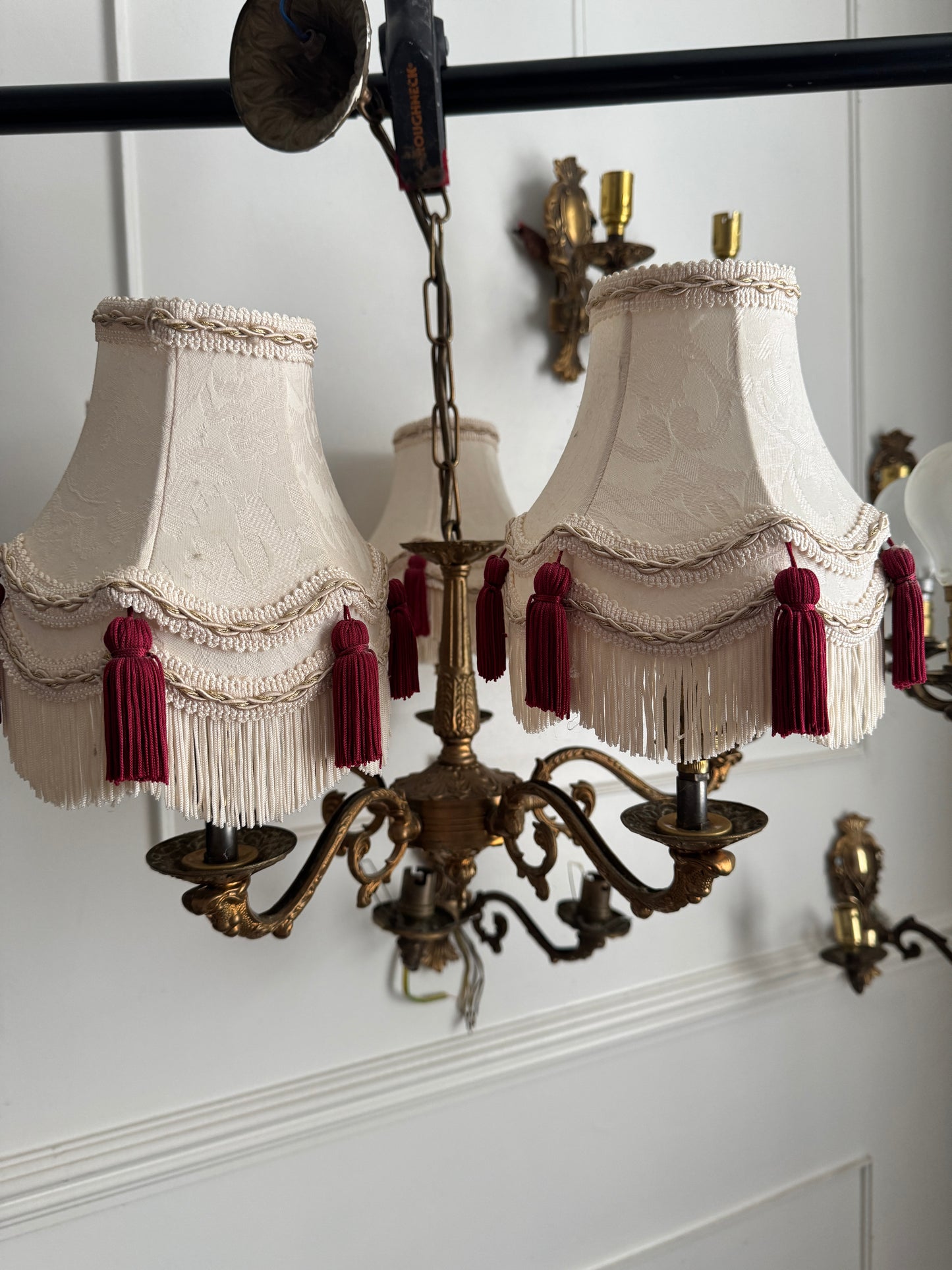 Vintage French Louis Style Solid Brass Wall– 2 Arm Sconces, 5 Arm Chandeliers Optional Shades