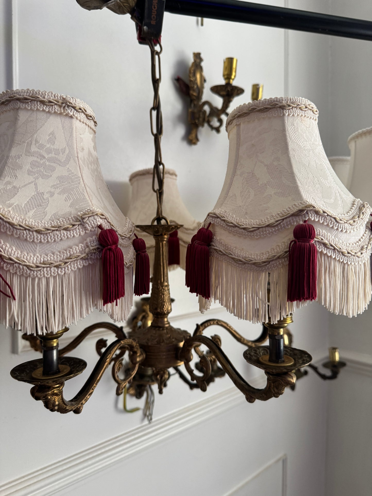 Vintage French Louis Style Solid Brass Wall– 2 Arm Sconces, 5 Arm Chandeliers Optional Shades